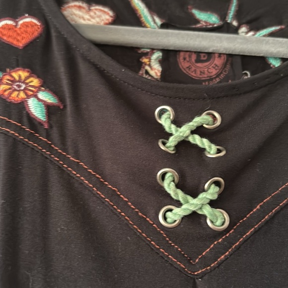 Embroidered Black Long Sleeve Top - Picture 2 of 8
